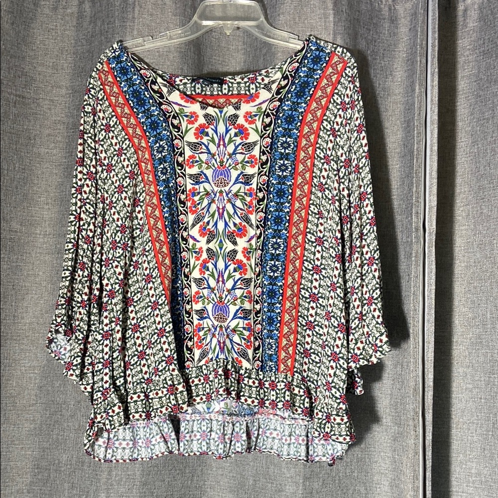 Cynthia Rowley floral Bell Sleeve Blouse